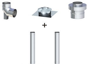 Komin koncentryczny fi 80/125, 2 rury