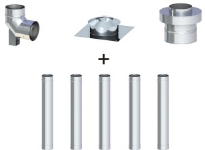 Komin koncentryczny fi 80/125, 5 rur