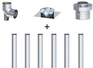 Komin koncentryczny fi 80/125, 6 rur