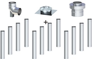 Komin koncentryczny fi 80/125, 12 rur