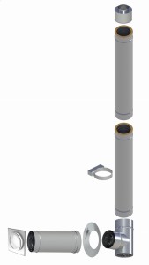 Kondensacyjny komin izolowany fi80*125mm 2 rury