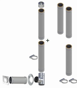 Kondensacyjny komin izolowany fi80*125mm, 5 rur