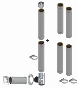 Kondensacyjny komin izolowany fi80*125mm, 6 rur