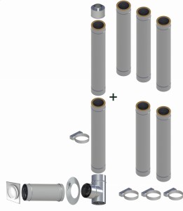 Kondensacyjny komin izolowany fi80*125mm, 7 rur