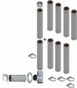 Kondensacyjny komin izolowany fi80*125mm, 9 rur