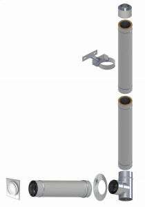 Kondensacyjny komin izolowany fi80*125mm 2 rury