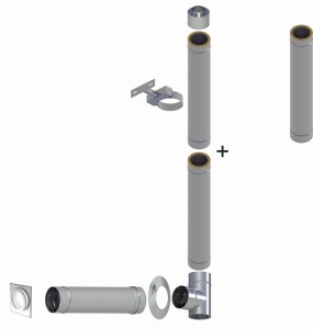 Kondensacyjny komin izolowany fi80*125mm 3 rury