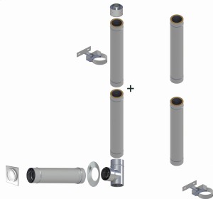 Kondensacyjny komin izolowany fi80*125mm 4 rury