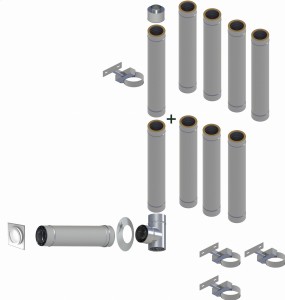 Kondensacyjny komin izolowany fi80*125mm 9 rur