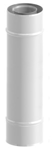 Rura koncentryczna 80*125/długość 500 mm z uszczelką malowana na biało