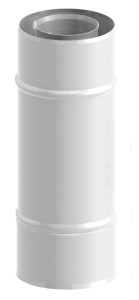 Rura koncentryczna 80*125/długość 250 mm z uszczelką malowana na biało