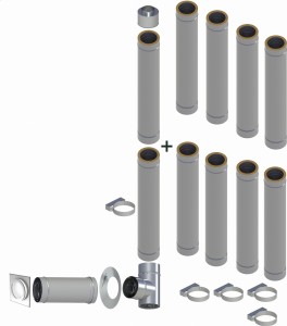Kondensacyjny komin izolowany fi80*125mm, 10 rur