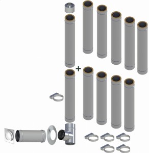 Kondensacyjny komin izolowany fi80*125mm, 11 rur