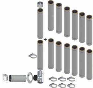 Kondensacyjny komin izolowany fi80*125mm, 14 rur