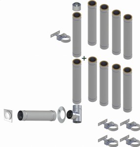 Kondensacyjny komin izolowany fi80*125mm 10 rur