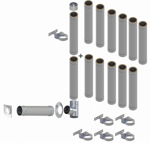 Kondensacyjny komin izolowany fi80*125mm 13 rur