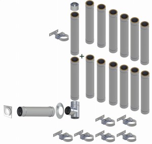 Kondensacyjny komin izolowany fi80*125mm 14 rur