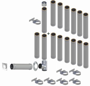 Kondensacyjny komin izolowany fi80*125mm 15 rur