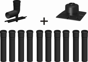 Wkład jednościenny - komin PP ⌀60 / 10 rur