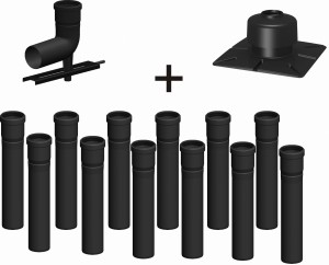 Wkład jednościenny - komin PP ⌀60 / 12 rur