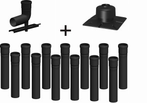 Wkład jednościenny - komin PP ⌀60 / 13 rur