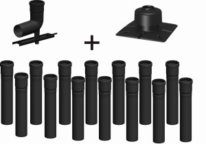 Wkład jednościenny - komin PP ⌀60 / 14 rur