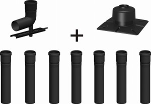 Wkład jednościenny - komin PP ⌀80 / 7 rur