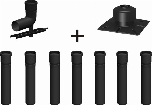 wkad jednoscienny komin pp fi 80 mm zestaw 7 rur widok