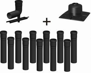 Wkład jednościenny - komin PP ⌀80 / 11 rur