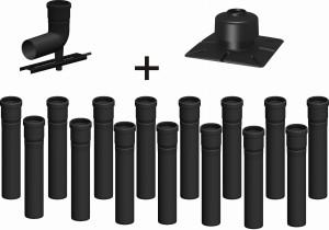 Wkład jednościenny - komin PP ⌀80 / 15 rur